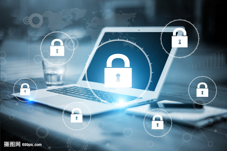 帶有網(wǎng)絡(luò)安全圖標(biāo)的虛擬屏幕